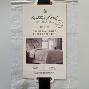 NWT Hearth and Hand Magnolia 100% Cotton Duvet Cover with Shams - Full / Queen